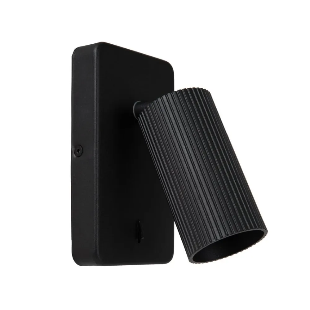 Clubs vægspot, 1 lyskilde, sort^Lucide New