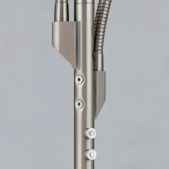 ORION Cobra LED-gulvlampe, 2 lyskilder, mat nikkel