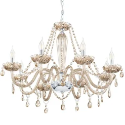 Cognacfarvet lysekrone Basilano af glas^EGLO Outlet