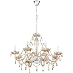 Cognacfarvet lysekrone Basilano af glas^EGLO Outlet