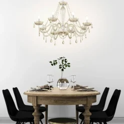 Cognacfarvet lysekrone Basilano af glas^EGLO Outlet