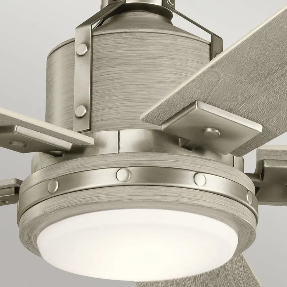 Colerne 52 LED-loftventilator, nikkel/hvid valnød^KICHLER Hot