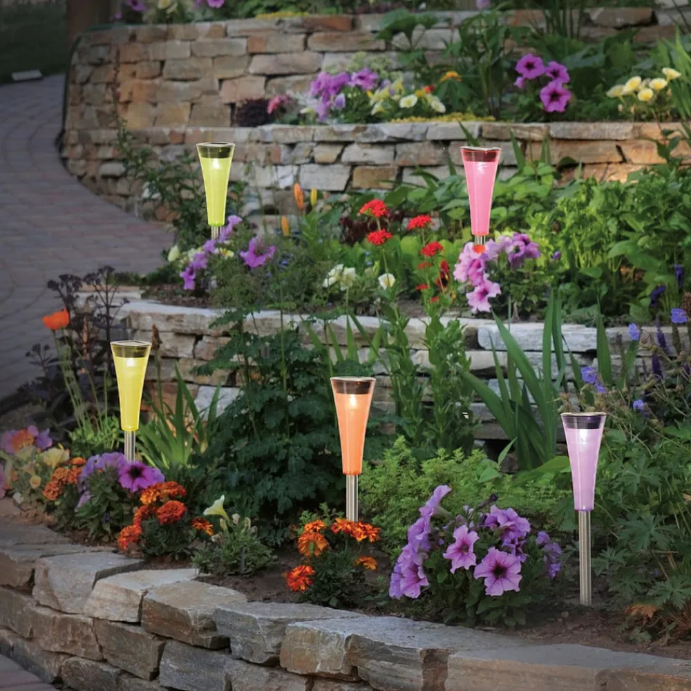 Colorato - farverig LED solcelle jordspyd 5 sæt^Näve