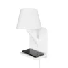Trio Lighting Comfort væglampe, mat hvid, metal, stik, E14