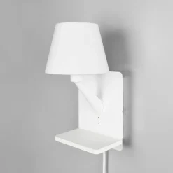 Trio Lighting Comfort væglampe, mat hvid, metal, stik, E14