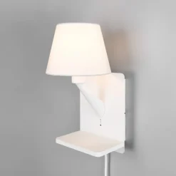 Trio Lighting Comfort væglampe, mat hvid, metal, stik, E14