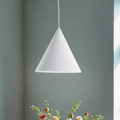 TK Lighting Pendellamper|Pendellamper>Cono pendel, hvid, Ø 25 cm, stål, enkelt lys