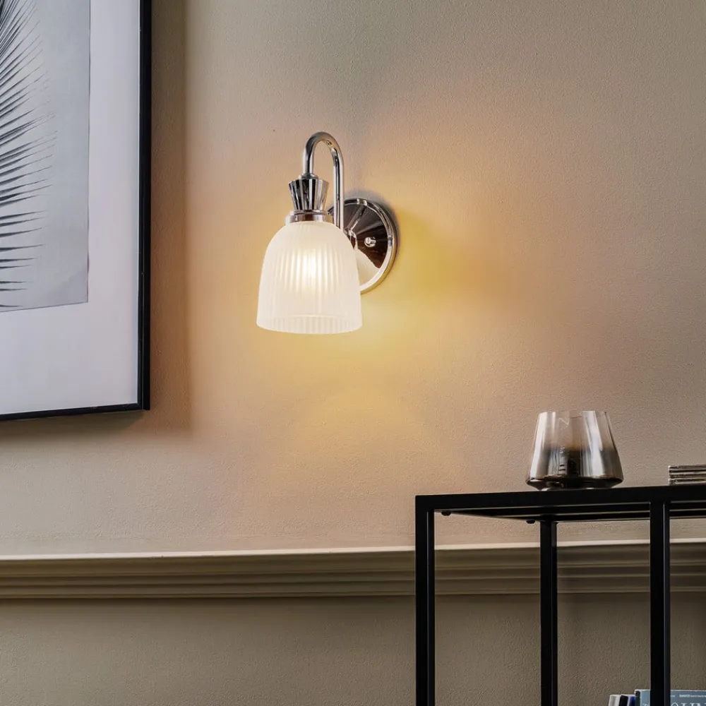 Cora LED-væglampe t. badev., glasskærm, 1 lyskilde^KICHLER