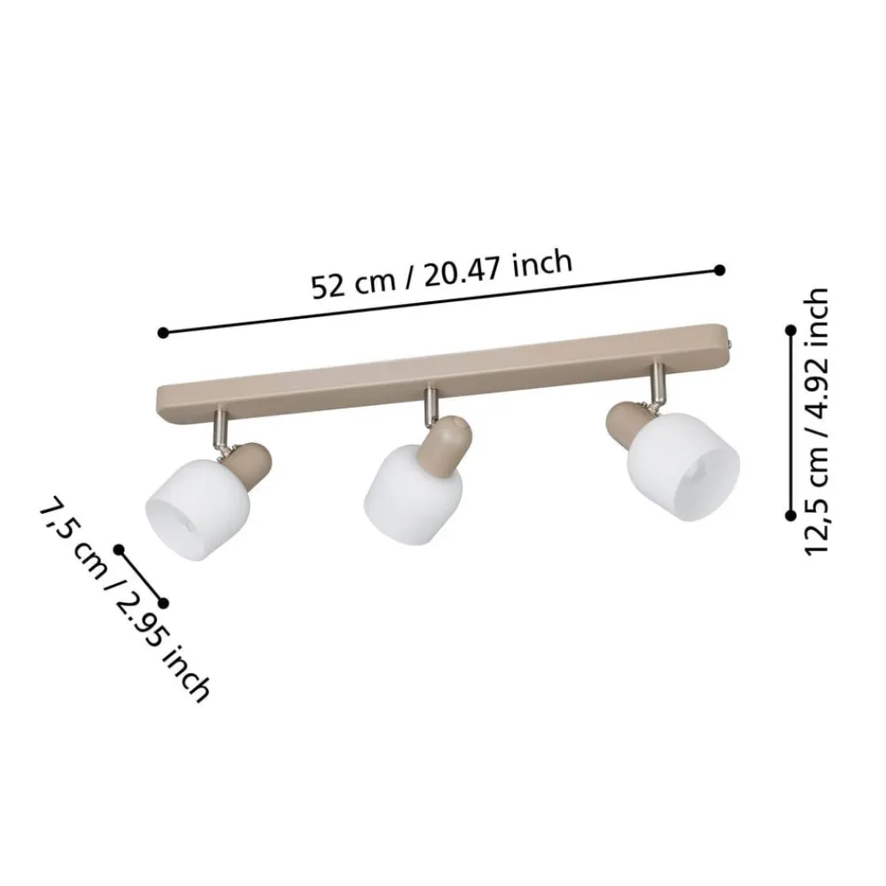 EGLO Corato loftspot, sand/nikkel/opal, 3 lyskilder.