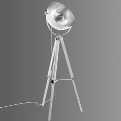 Covaleda gulvlampe med trefod, hvid, sølv^EGLO Outlet