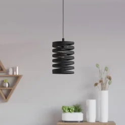 EGLO Cremella hængelampe, Ø 18 cm, sort, stål