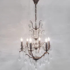 Cristallo lysekrone, 6 lyskilder i antik guld-brun^Holländer Best