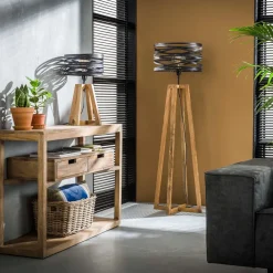 Zijlstra Crossround-bordlampe med trefod i træ