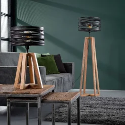 Zijlstra Crossround-bordlampe med trefod i træ