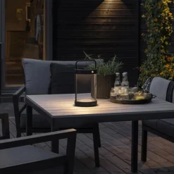 Crotone LED-solcellelygte, kan dæmpes, USB^Konstsmide