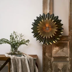 STAR TRADING Crystal dekostjerne, papir, uden fatning, grøn