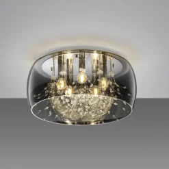 Crystel loftslampe af glas, krom, Ø 50 cm^Trio Lighting Clearance