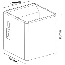 Näve Cube LED-væglampe, batteri, magnetisk, hvid