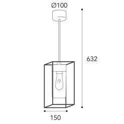 Cubic³ 3368 hængelampe antik messing/klar^Moretti Luce Hot