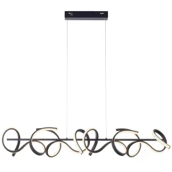 JUST LIGHT. GmbH Curls LED-hængelampe, sort, metal, 99 cm lang, dæmpbar