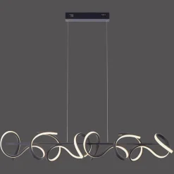 JUST LIGHT. GmbH Curls LED-hængelampe, sort, metal, 99 cm lang, dæmpbar