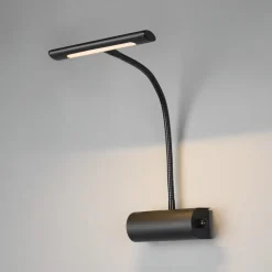 Curtis væglampe med fleksibel arm, dæmpbar, sort^Trio Lighting New