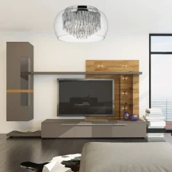 Curva loftlampe af glas med alu-spiraler^Searchlight Discount