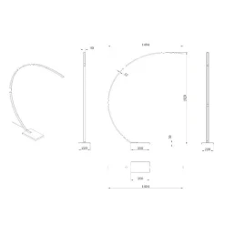 Lucide Curve buelampe, mat guld, 2700 K, højde 192, dæmpbar