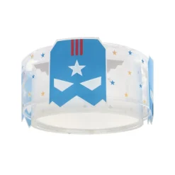 Børn Dalber Loftlamper>Blue Hero loftlampe, hvid/blå, Ø 33 cm