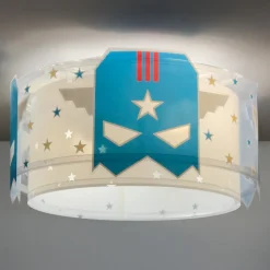 Børn Dalber Loftlamper>Blue Hero loftlampe, hvid/blå, Ø 33 cm