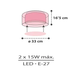 Børn Dalber Cloud Pink loftslampe, Ø 33 cm, rosa