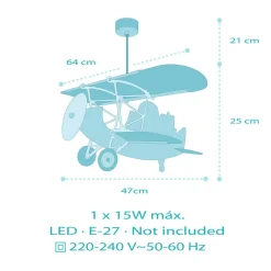 pendellampe Lion Plane, farverig, træ/plast^Dalber Outlet