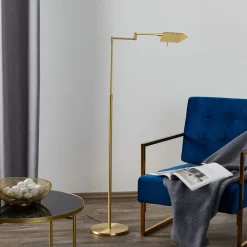 Danuta justerbar LED-gulvlampe, mat messing^Knapstein Hot