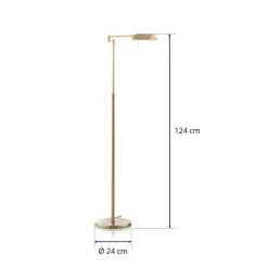 Danuta justerbar LED-gulvlampe, mat messing^Knapstein Hot