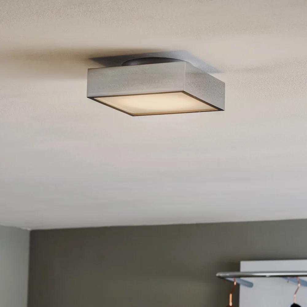 Decor Walther Cut LED-loftlampe, krom, 18x18 cm