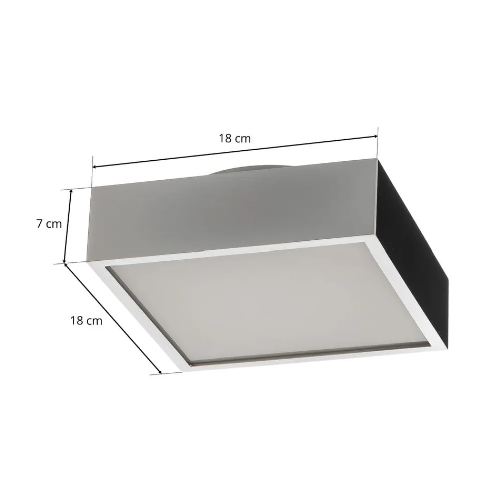 Decor Walther Cut LED-loftlampe, krom, 18x18 cm