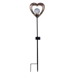 Näve Deco-solcelle hjerte, jordspyd, LED varm hvid, 2x