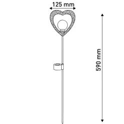 Näve Deco-solcelle hjerte, jordspyd, LED varm hvid, 2x