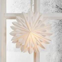 STAR TRADING Julepynt|Julestjerner>Dekorativ stjerne Cliff, papir, uden fatning hvid Ø 60cm