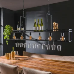 Zijlstra Pendellamper>Dekorla hængelampe, 6 lyskilder, kulfarvet