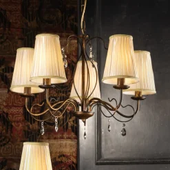 ONLI Lysekroner>Delia lysekrone, bronzefarvet, 5-lys, Ø 68 cm