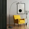 Della LED-gulvlampe, højde 190 cm, sort/mørkegrå, metal^Globo Sale