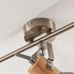 Dennis loftlampe med træ, 3 lyskilder, aflang^Lindby