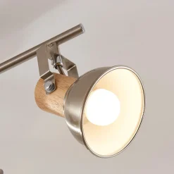 Dennis loftlampe med træ, 3 lyskilder, aflang^Lindby