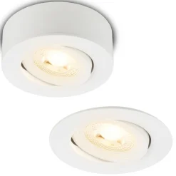 Briloner Desi indbygningslampe, hvid, Ø9cm, dæmpbar, 3000K