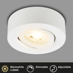 Briloner Desi indbygningslampe, hvid, Ø9cm, dæmpbar, 3000K