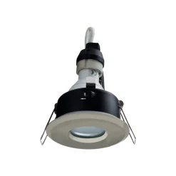 Heitronic DL7001 indbygningsspot, højvolt, børstet jern