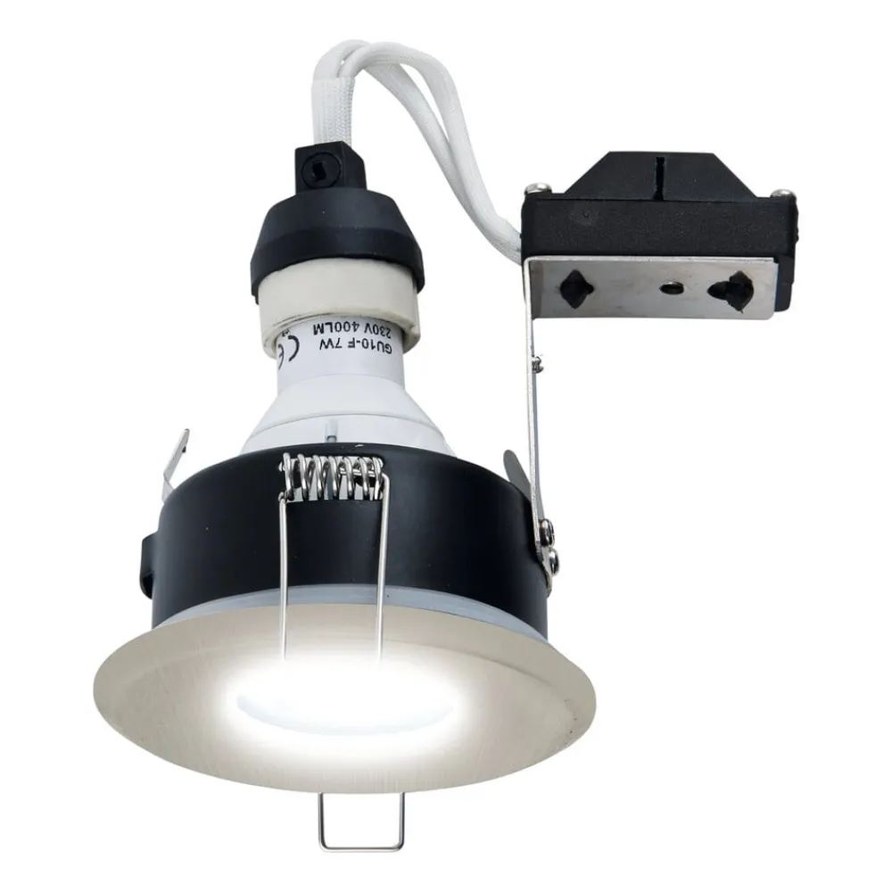 Heitronic DL7001 indbygningsspot, højvolt, børstet jern