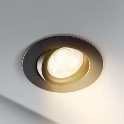 Heitronic DL6809 LED-downlight, rundt, sort