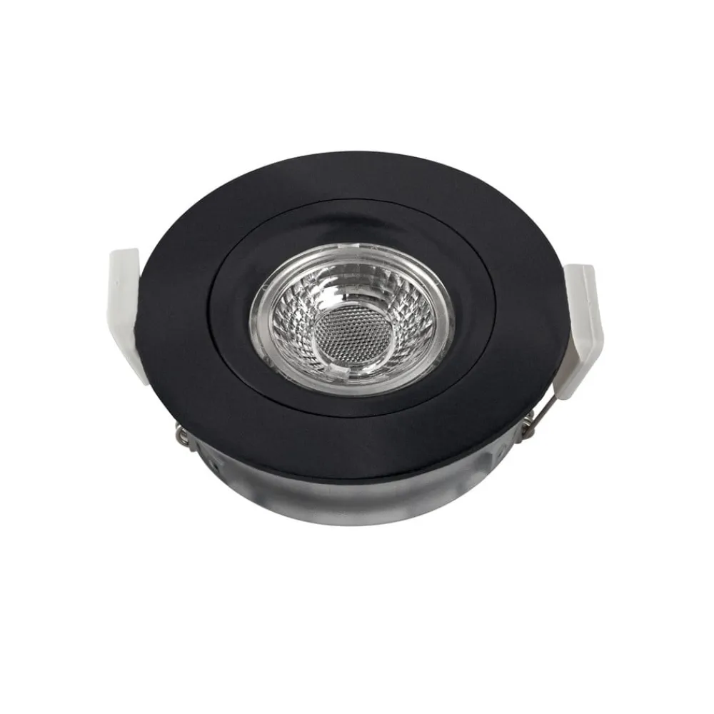 Heitronic DL6809 LED-downlight, rundt, sort